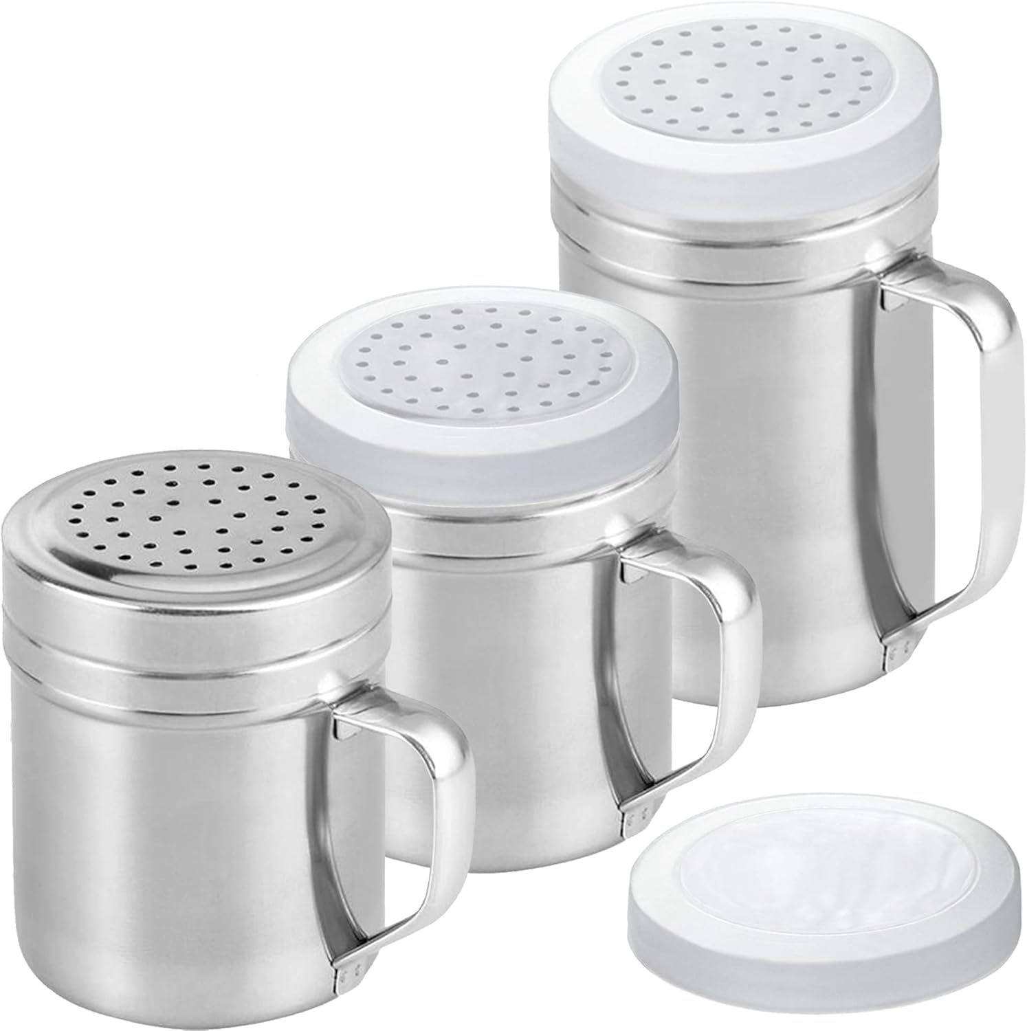 [10oz + 10oz + 14oz] Stainless Steel Dredge Shaker Bundle - by V1259-DP01-F-507