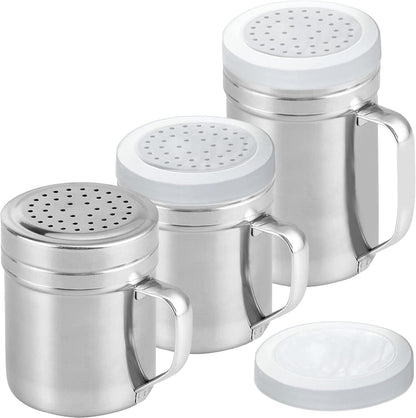 [10oz + 10oz + 14oz] Stainless Steel Dredge Shaker Bundle - by V1259-DP01-F-507