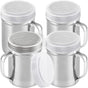 14 Ounce Powdered Sugar Shaker Duster With Handle - ine Mesh - With Plastic Cap - Pack o 4 V1259-DP01-F-509