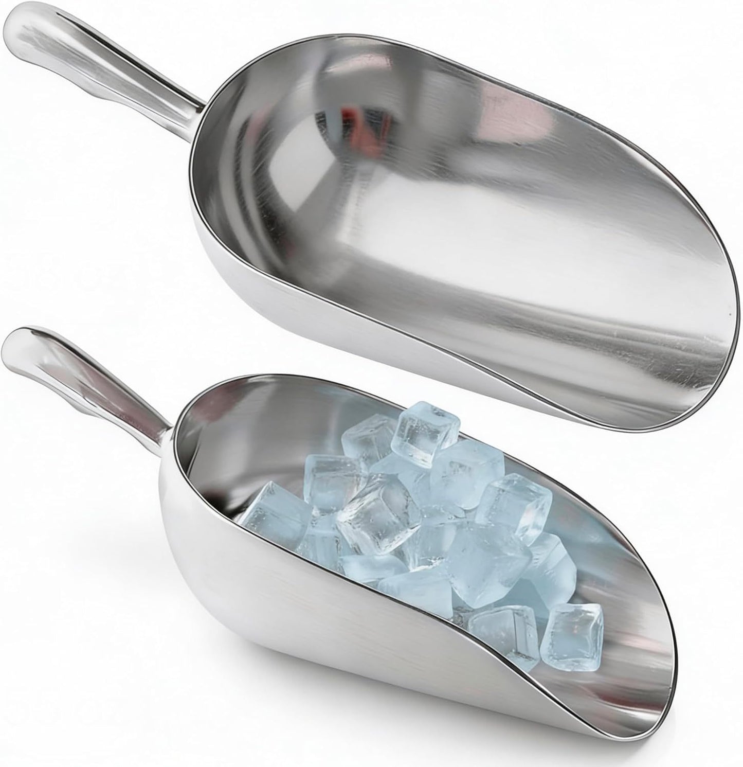 [2-Pack] 58oz + 85oz Metal Scoops or Ice Machine - Large Aluminum Ice Scoop Set - Hand Wash Only V1259-DP01-F-510