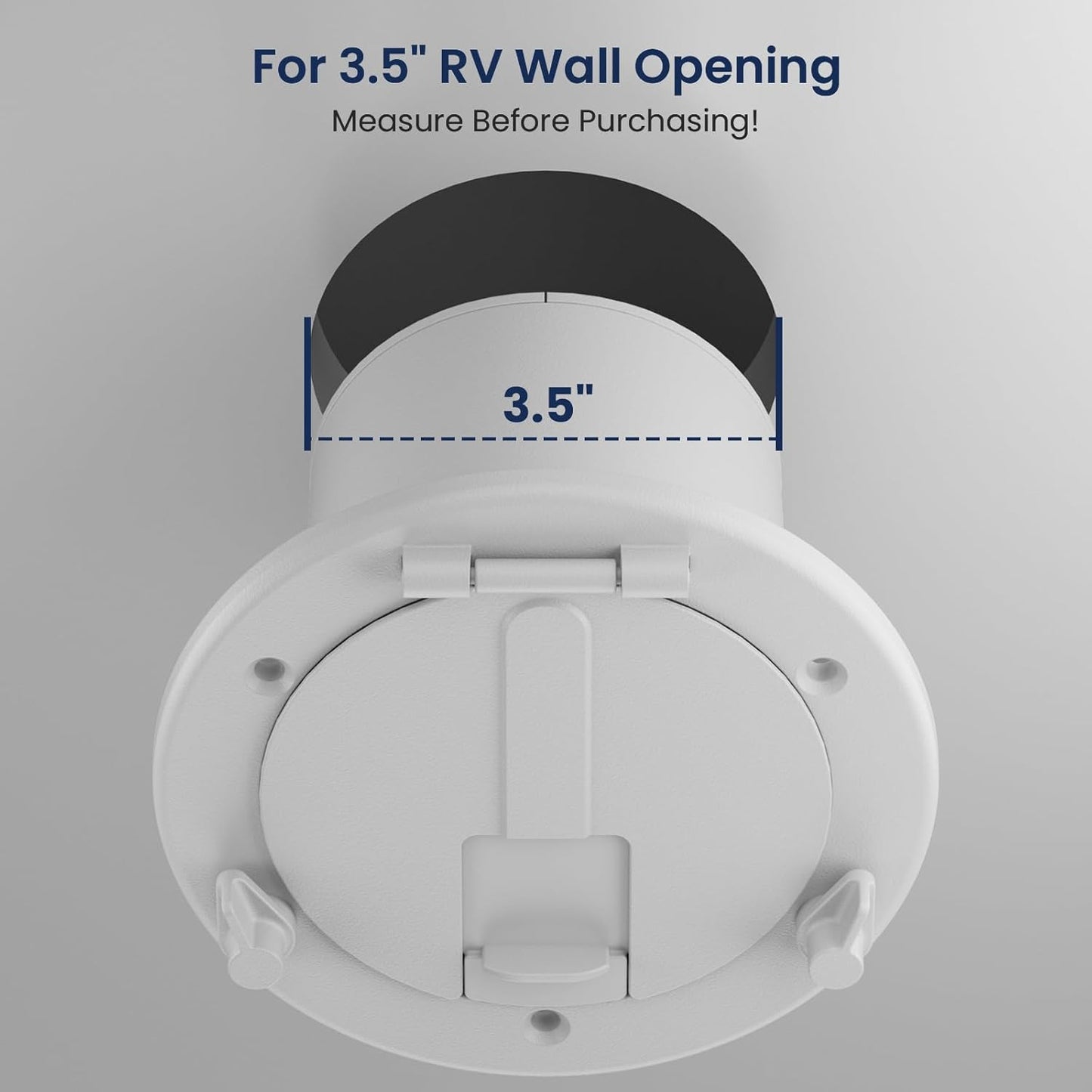 Safoner Aluminum RV Power Cord Hatch Cover, Electric Cable Pass-Through Hatch, Accepts 30A/50A Plugs V1259-DP01-F-53
