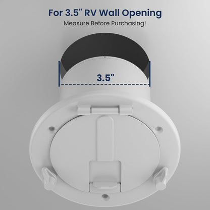 Safoner Aluminum RV Power Cord Hatch Cover, Electric Cable Pass-Through Hatch, Accepts 30A/50A Plugs V1259-DP01-F-53
