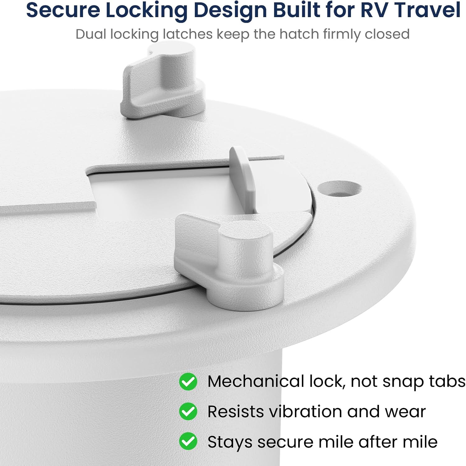 Safoner Aluminum RV Power Cord Hatch Cover, Electric Cable Pass-Through Hatch, Accepts 30A/50A Plugs V1259-DP01-F-53