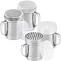 [2-pack] 10oz Metal Cheese Shaker with Large Holes, [2-pack] 10oz Powdered Sugar Shaker with ine Mesh - With V1259-DP01-F-552