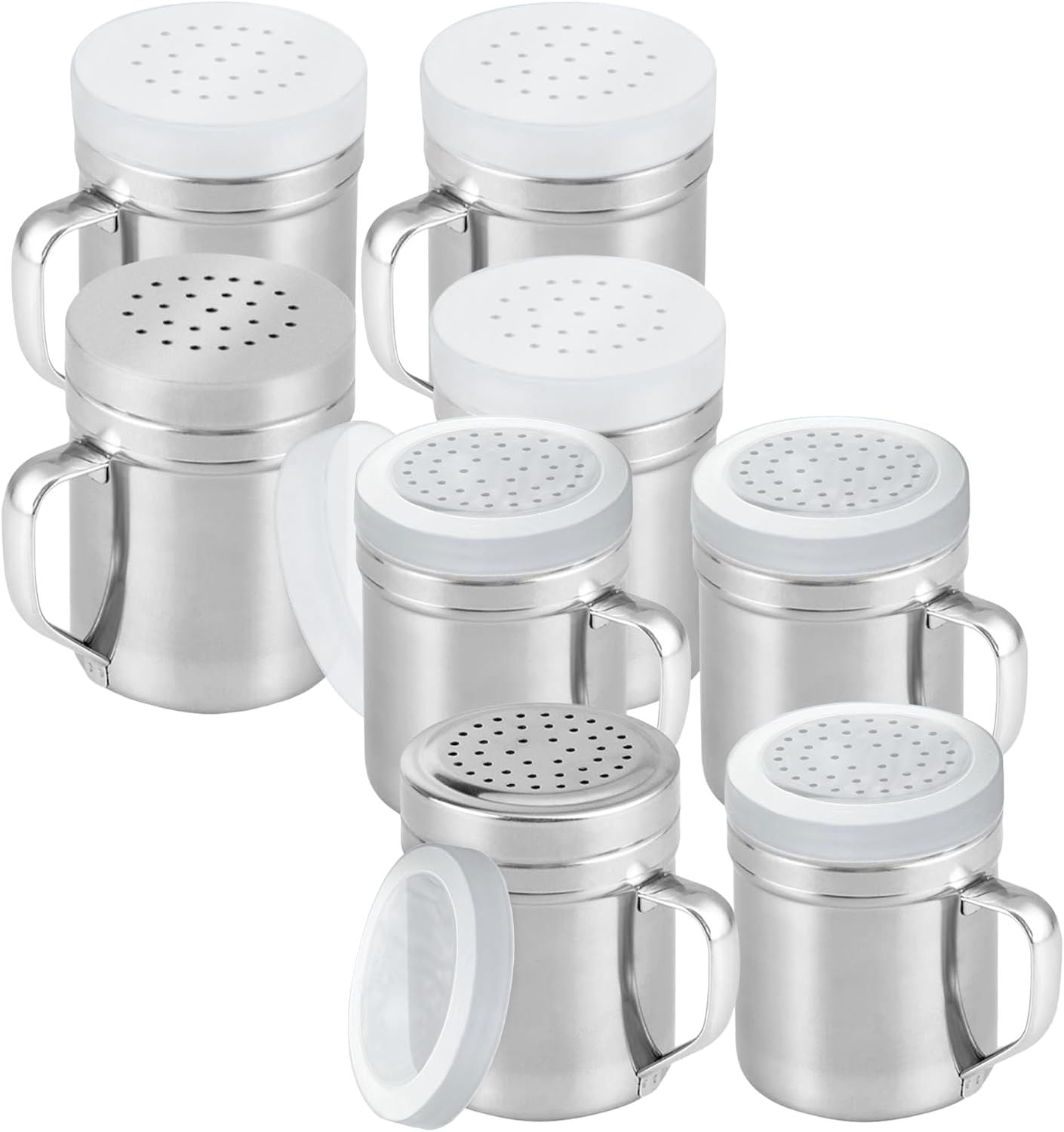 [4-pack] 6oz Metal Salt & Pepper Shaker with Holes, [4-pack] 10oz Metal Salt & Pepper Shaker with Holes - V1259-DP01-F-553