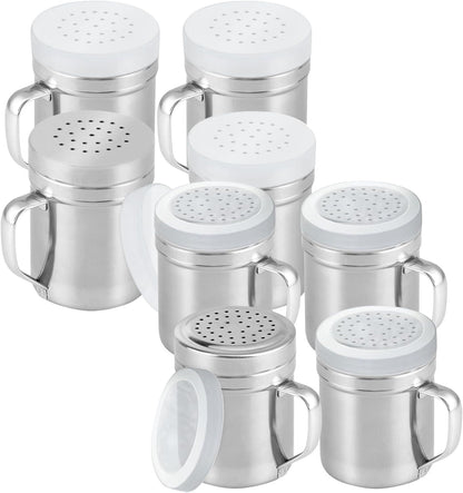 [4-pack] 6oz Metal Salt & Pepper Shaker with Holes, [4-pack] 10oz Metal Salt & Pepper Shaker with Holes - V1259-DP01-F-553