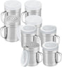 [4-pack] 6oz Metal Salt & Pepper Shaker with Holes, [4-pack] 10oz Metal Salt & Pepper Shaker with Holes - V1259-DP01-F-553