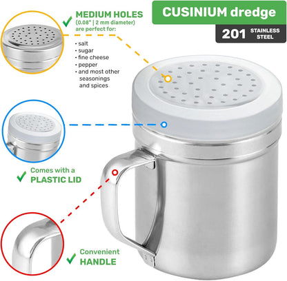 [4-pack] 6oz Metal Salt & Pepper Shaker with Holes, [4-pack] 10oz Metal Salt & Pepper Shaker with Holes - V1259-DP01-F-553