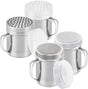 [2-pack] 6oz Powdered Shaker with ine Mesh, [2-pack] 10oz Metal Parmesan Cheese Shaker with Large Holes - V1259-DP01-F-554