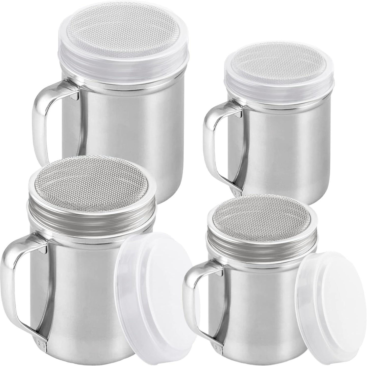 [2-pack] 10 Oz + [2-pack] 14 Oz ine Mesh Shakers With Handle and Lids V1259-DP01-F-555