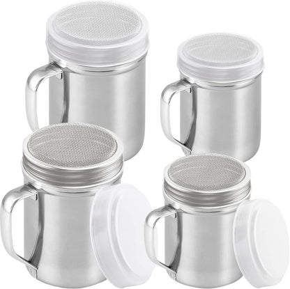 [2-pack] 10 Oz + [2-pack] 14 Oz ine Mesh Shakers With Handle and Lids V1259-DP01-F-555