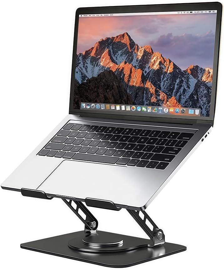 Adjustable Laptop Stand or Desk, Dual oldable Computer Riser with Heat-Vent, Ergonomic Sit to Notebook Holder V1259-DP01-F-574