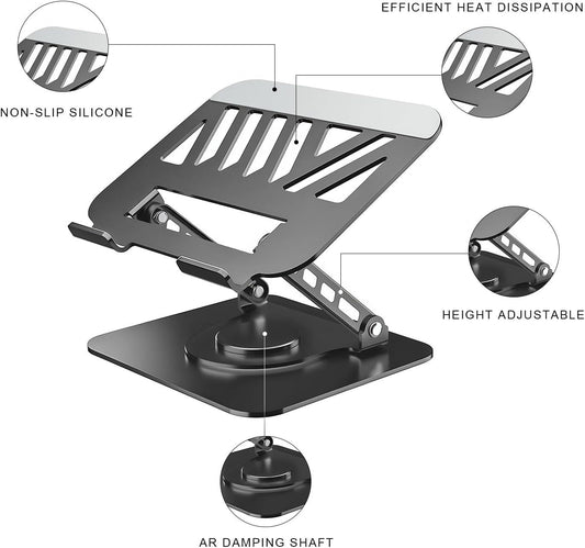 Adjustable Laptop Stand or Desk, Dual oldable Computer Riser with Heat-Vent, Ergonomic Sit to Notebook Holder V1259-DP01-F-574