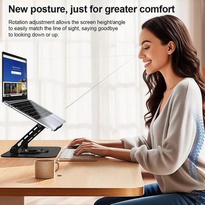 Adjustable Laptop Stand or Desk, Dual oldable Computer Riser with Heat-Vent, Ergonomic Sit to Notebook Holder V1259-DP01-F-574