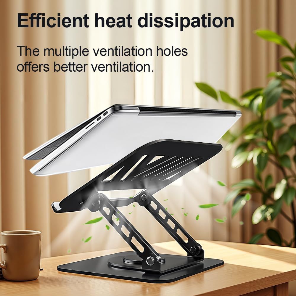 Adjustable Laptop Stand or Desk, Dual oldable Computer Riser with Heat-Vent, Ergonomic Sit to Notebook Holder V1259-DP01-F-574