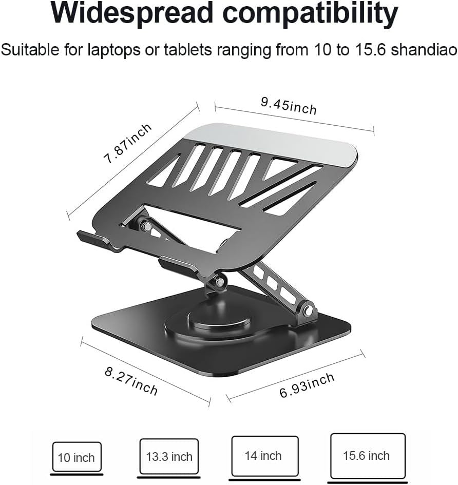 Adjustable Laptop Stand or Desk, Dual oldable Computer Riser with Heat-Vent, Ergonomic Sit to Notebook Holder V1259-DP01-F-574