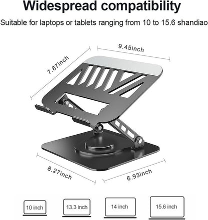 Adjustable Laptop Stand or Desk, Dual oldable Computer Riser with Heat-Vent, Ergonomic Sit to Notebook Holder V1259-DP01-F-574