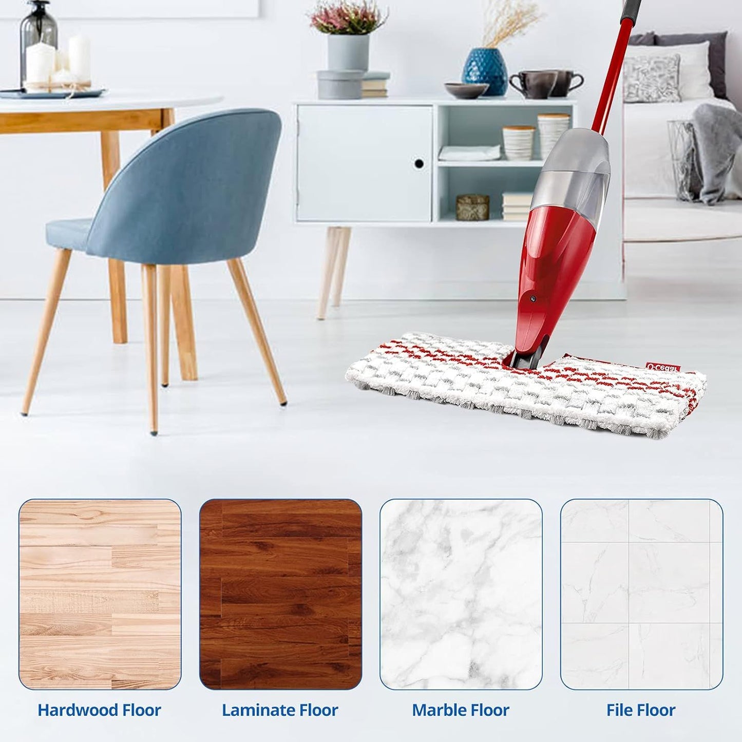 6 Pack Washable Microiber Spray Mop Reills Compatible with O-Cedar ProMist MAX Spray Replacement Mop Pads V1259-DP01-F-578