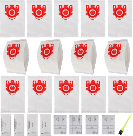 14 Packs 3D Airclean Bags Replacement or Miele JM Vacuum Cleaner Bags,Compact C1, Compact C2, Complete C1, V1259-DP01-F-587
