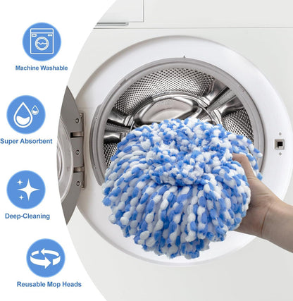 Mop Replace Head, 6 Pack Mop Heads Replacements or Oceda RinseClean 2-Tank System, Spin Mop Replacement Head, V1259-DP01-F-595