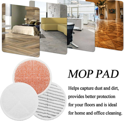 Spinwave Mop Pads Replacement Set Compatible with Bissell Spinwave 2039A 2124: 4 Heavy Scrub Pads, 2 Sot V1259-DP01-F-597