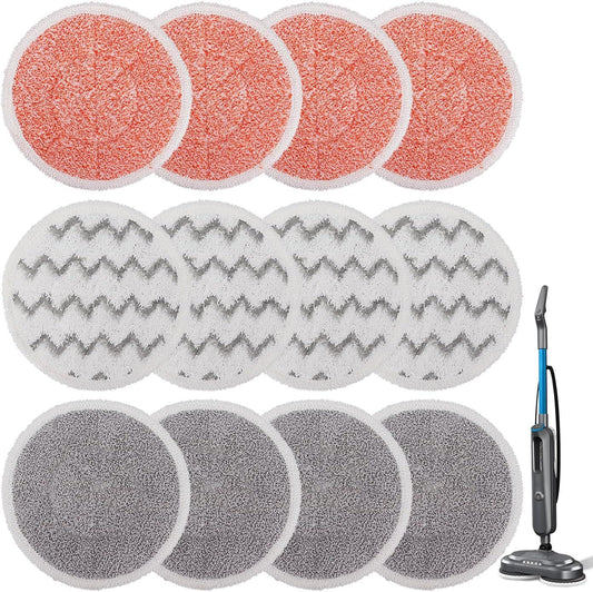 3897A Replacement Steam Mop Pads: 12 Packs Spin Mop Reills Compatible with Bissell Spinwave 3897A 3712C 3712W V1259-DP01-F-601