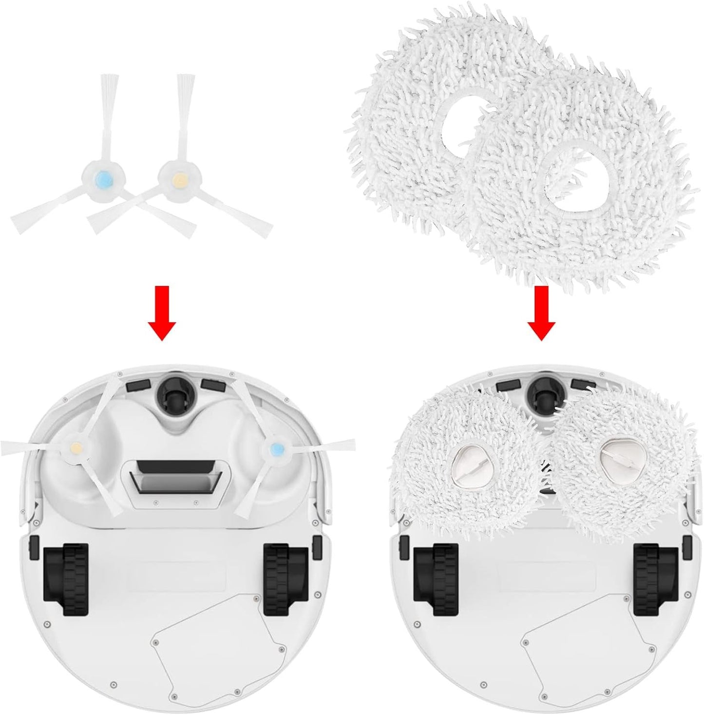 Replacement Accessories Compatible with Robot Sweeping Narwal T10,Microiber X2 ilters X4 Side Brushes X4 Mop V1259-DP01-F-609