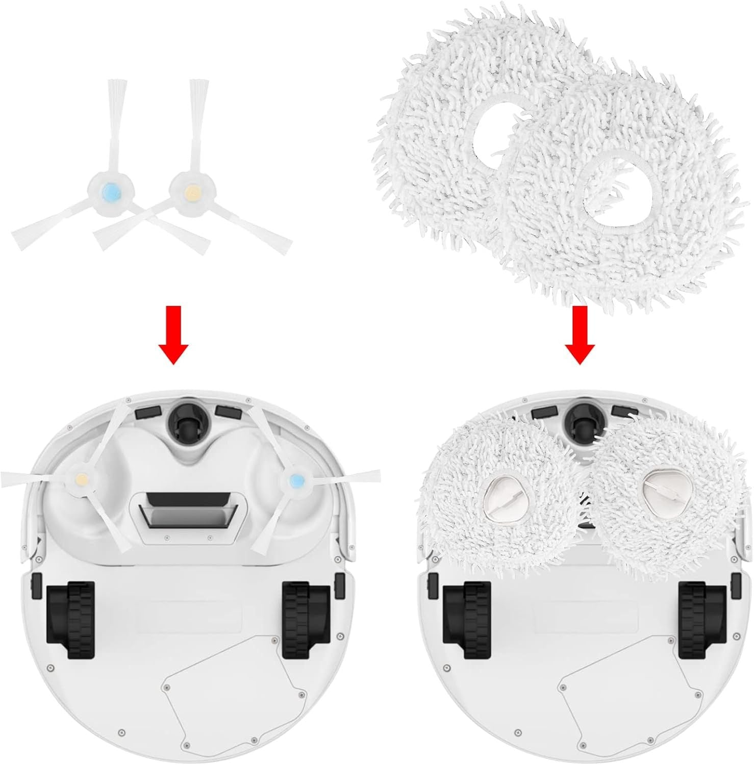 Replacement Accessories Compatible with Robot Sweeping Narwal T10,Microiber X2 ilters X4 Side Brushes X4 Mop V1259-DP01-F-609