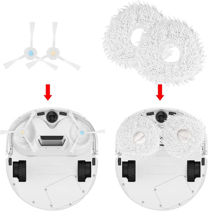 Replacement Accessories Compatible with Robot Sweeping Narwal T10,Microiber X2 ilters X4 Side Brushes X4 Mop V1259-DP01-F-609