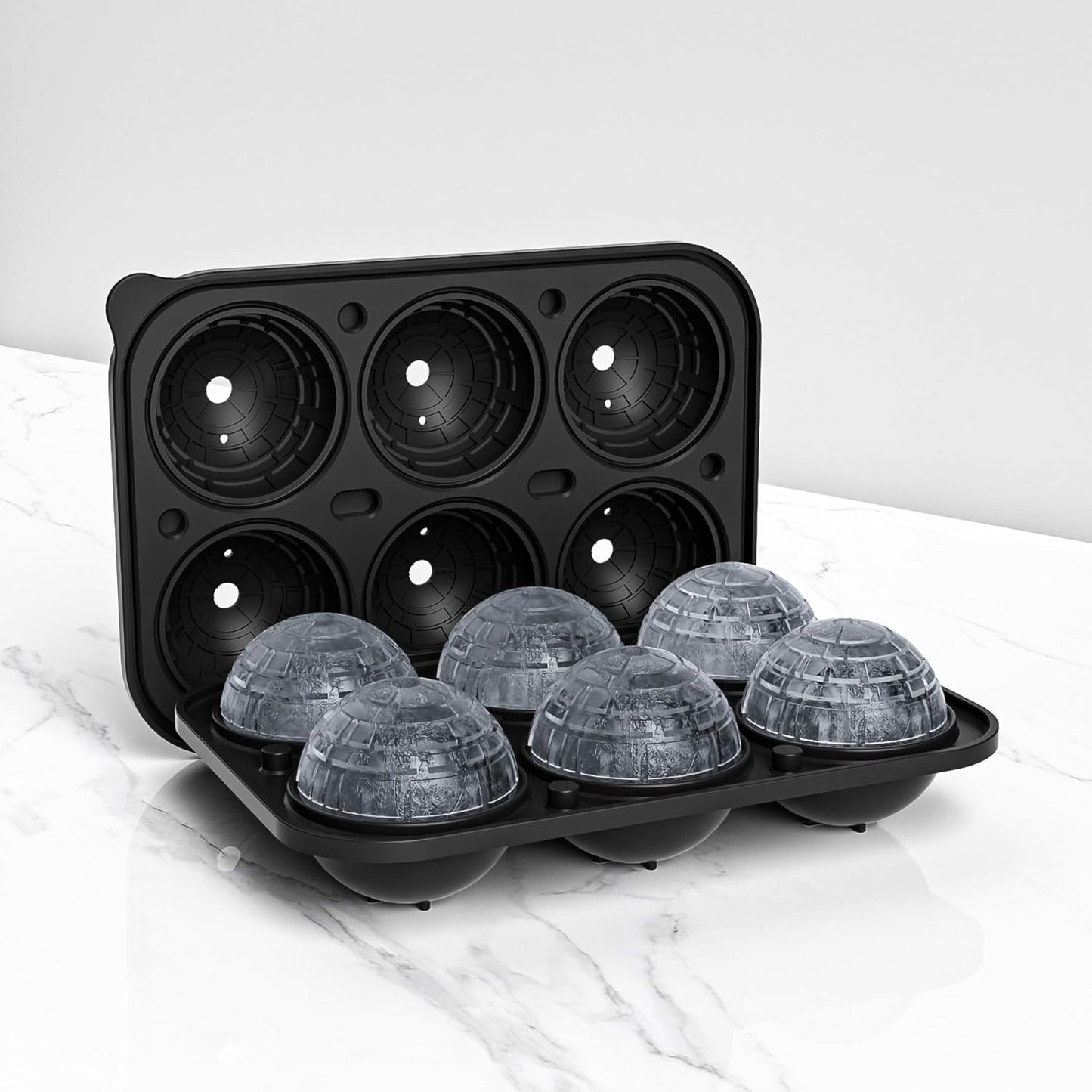 Bangp Large Ice Cube Tray for Whiskey,Sphere Ice Cube Molds, Silicone Ice Ball Maker Mold,Fun Shapes Ice Cube V1259-DP01-F-74