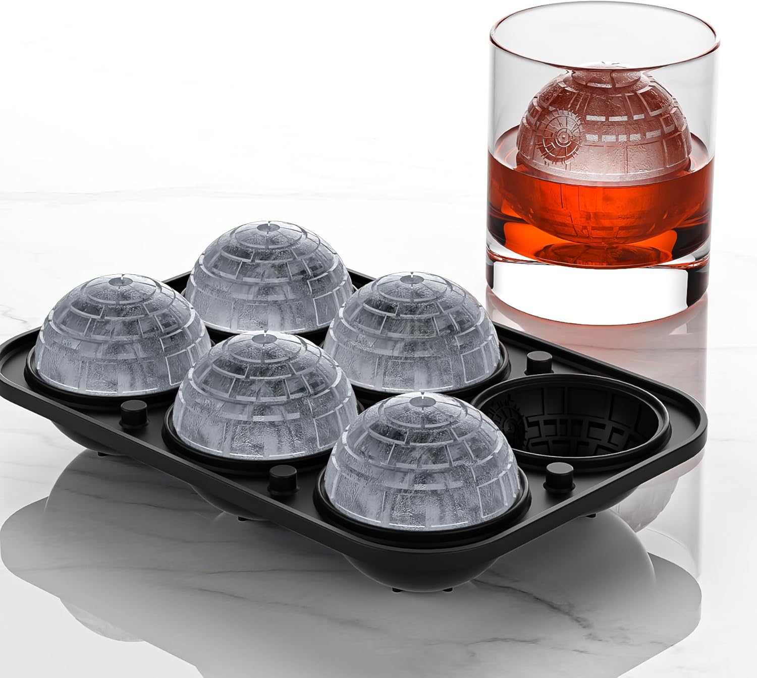 Bangp Large Ice Cube Tray for Whiskey,Sphere Ice Cube Molds, Silicone Ice Ball Maker Mold,Fun Shapes Ice Cube V1259-DP01-F-74