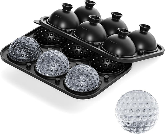 Bangp Golf Ball Ice Cube Molds,Novelty Golf Gifts Ball Ice Maker Mold,2.2" Large Sphere Round Ice Cube V1259-DP01-F-75