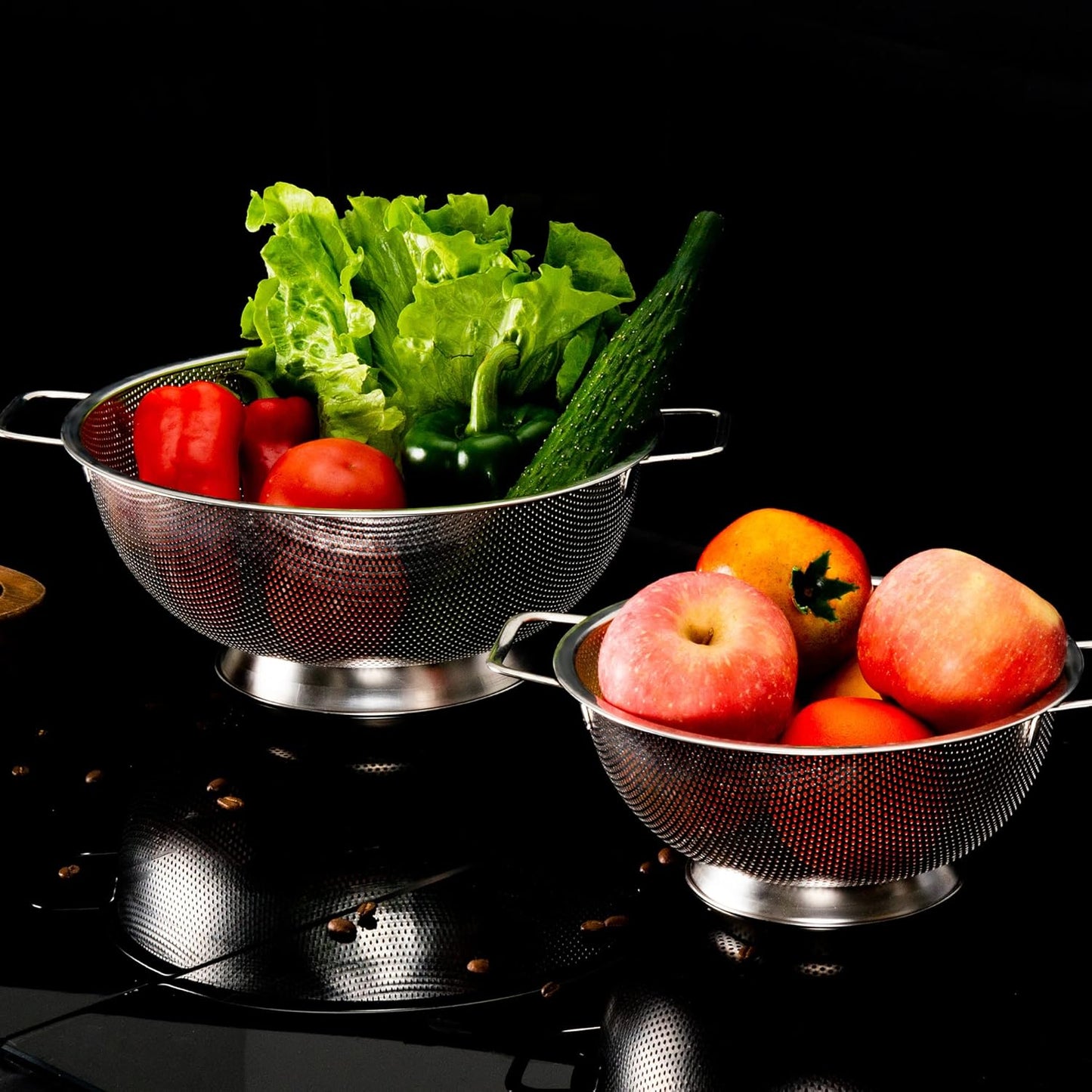 Colander Stainless Steel 3-Quart, Strainer for Kitchen Food, Dishwasher Safe V1259-DP01-F-83