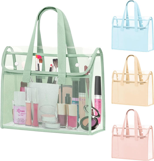 4 Pcs Clear Tote Bag, Large Makeup Bags, Clear PVC Cosmetic Bag Organizer, Multifunction Travel Toiletry Bag V1259-DP01-F-88
