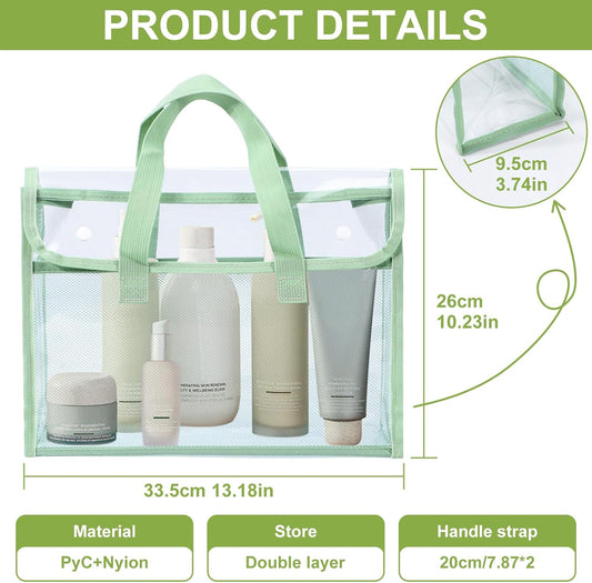 4 Pcs Clear Tote Bag, Large Makeup Bags, Clear PVC Cosmetic Bag Organizer, Multifunction Travel Toiletry Bag V1259-DP01-F-88