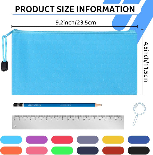 48pcs Pencil Pouch Bulk,Zipper Pouches,Waterproof Pencil Bags, Small Organizing Bags in 12 Colors for V1259-DP01-F-94