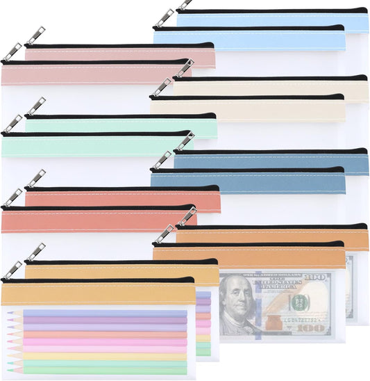 16PCS Clear Pencil Pouch, Pencil Case,Pen Holder with Zipper for Kids, Clear Travel Pouch, Pencil Pouch for V1259-DP01-F-95