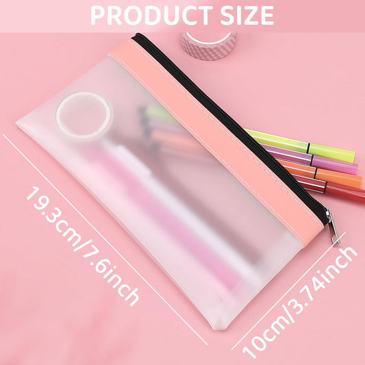16PCS Clear Pencil Pouch, Pencil Case,Pen Holder with Zipper for Kids, Clear Travel Pouch, Pencil Pouch for V1259-DP01-F-95