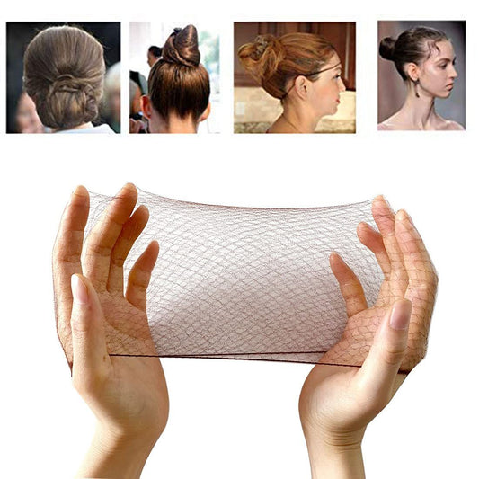 50PCS Hair Nets Invisible Elastic Edge Mesh Bun Hair Nets for Ballet Dance 20" Brown V1259-DP01-G-00003