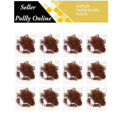 50PCS Hair Nets Invisible Elastic Edge Mesh Bun Hair Nets for Ballet Dance 20" Brown V1259-DP01-G-00003