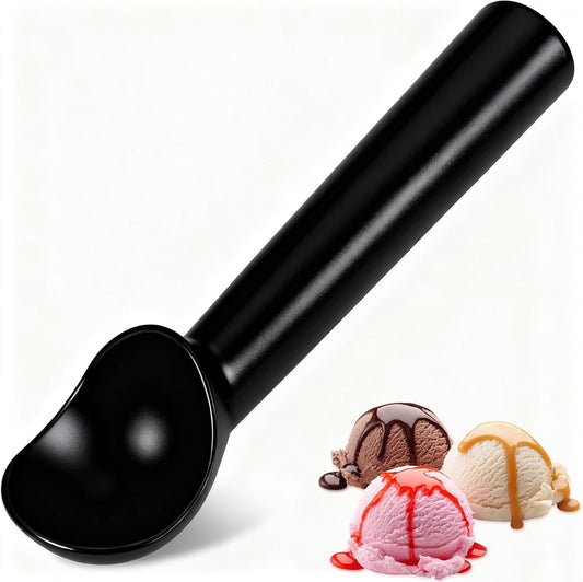 Ice Cream Scoop,Black Aluminum Ice Cream Scooper,7.3 Inches One-Piece Design Nonstick Cookie V1259-DP01-G-00008