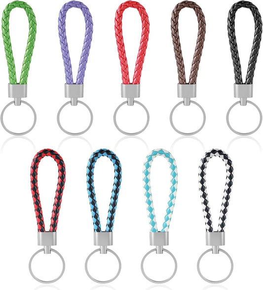 9 Pcs Braided Keychain, Small Key Chain Handwoven for Car Keys, Elegant Accessories for Men and Women, V1259-DP01-G-00019