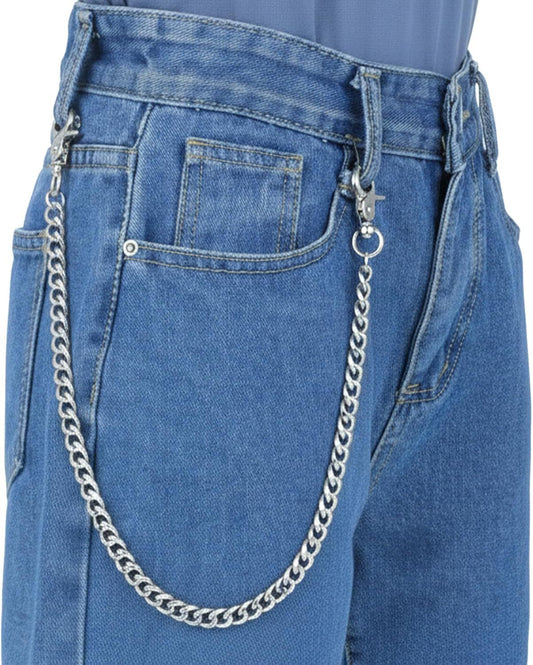 Pants Chain, Silver Durable Pants Chain Belt Wallet Chains for Men & Women Heavy Duty Metal Biker Clothing V1259-DP01-G-00022