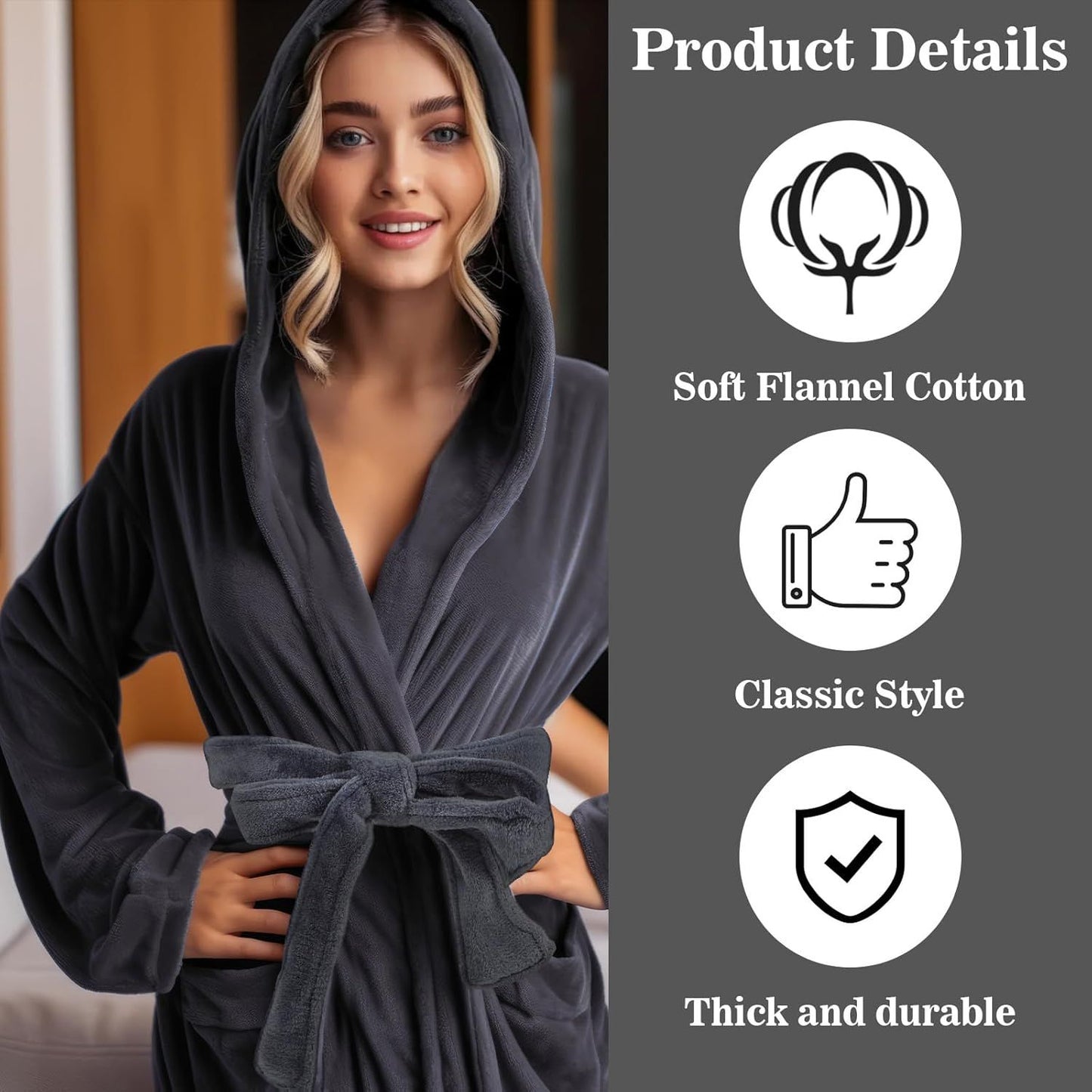 67 Inch Robe Tie Replacement, Reusable & Easy to Clean Robe Belt Replacement for Travel Hotel Home Women Men V1259-DP01-G-00024