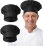 2PCS Black Chef Hat, Chef Cap for Men & Women, Breathable Baker's Hat for Cooking, Kitchen, Reusable & V1259-DP01-G-00026