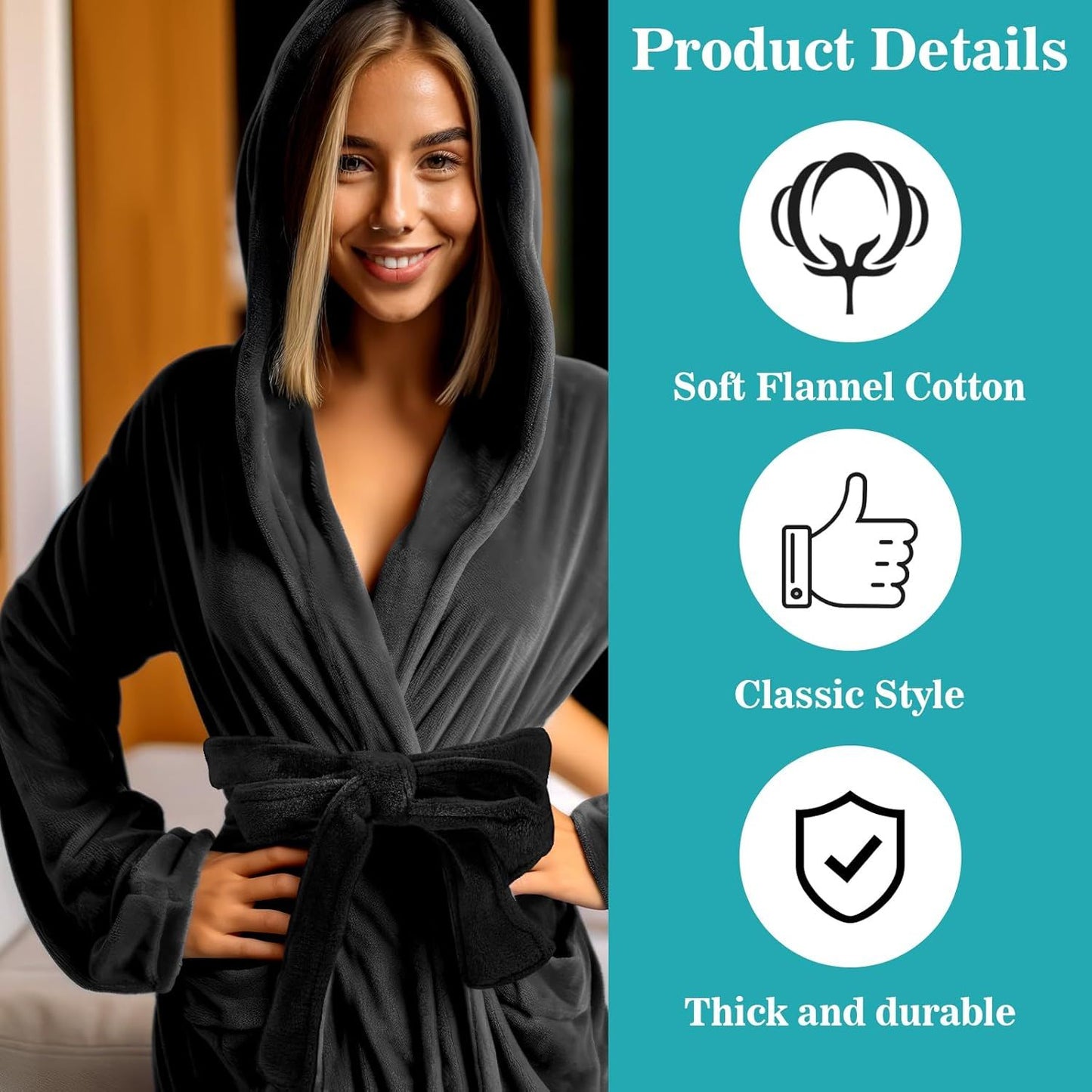 Robe Belt, Reusable Robe Tie, Soft Adjustable Design & Machine Washable for Bathrobe, Hotel & Home Use, V1259-DP01-G-00028