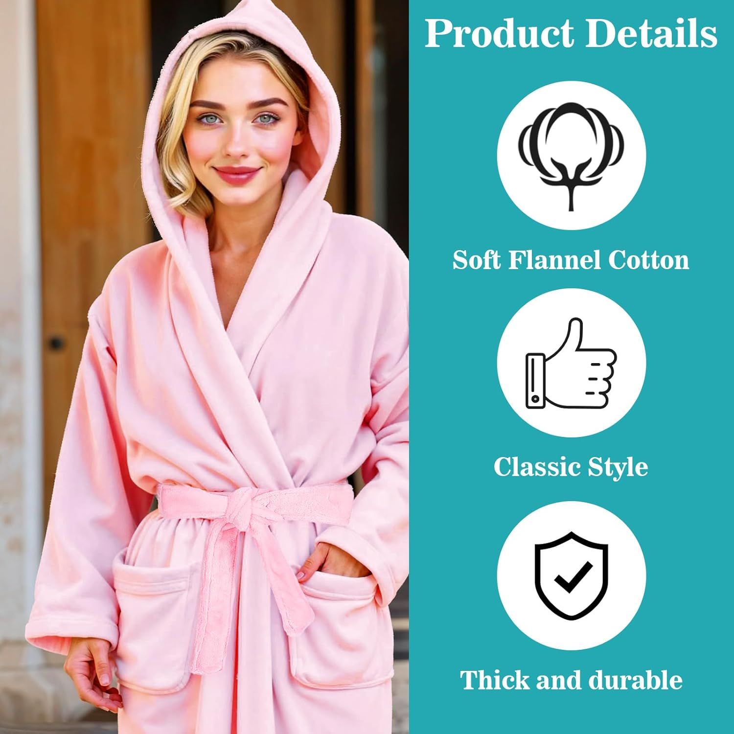 Reusable Robe Belt, 66.9 in Robe Tie for Unisex, Travel Home Hotel Spa, Sleep, (Pink, Adjustable) V1259-DP01-G-00033