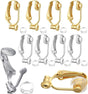 10PCS Earring Converters, Clip on Earring Converter with 6 Silicone Pads for Non-Pierced Ears, (Silver & Gold) V1259-DP01-G-00041