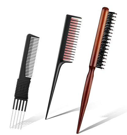 Teasing Combs for Women, 3 Pcs Hair Teasing Comb, Teaser Comb for Women Fine Hair, Slick Back, Volume, V1259-DP01-G-00044