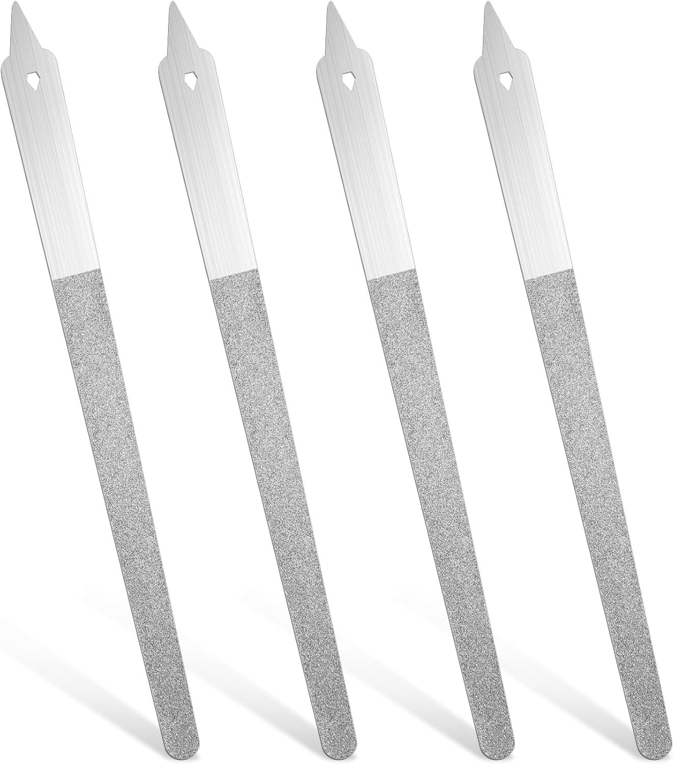 4PCS Diamond Dust Nail File, 6 inch Stainless Steel Diamond Nail File for Salon Home V1259-DP01-G-00046